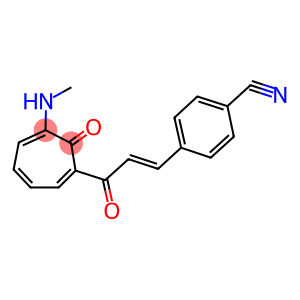 4-{3-[6-(methylamino)-7-oxo-1,3,5-cycloheptatrien-1-yl]-3-oxo-1-propenyl}benzonitrile