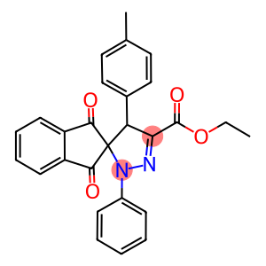 ethyl 4-(4-methylphenyl)-1-phenyl-4,5-dihydro-1',3'-dioxospiro[1H-pyrazole-5,2'-indane]-3-carboxylate