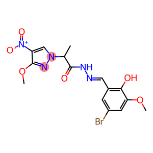 N'-(5-bromo-2-hydroxy-3-methoxybenzylidene)-2-{4-nitro-3-methoxy-1H-pyrazol-1-yl}propanohydrazide