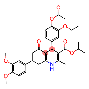 isopropyl 4-[4-(acetyloxy)-3-ethoxyphenyl]-7-(3,4-dimethoxyphenyl)-2-methyl-5-oxo-1,4,5,6,7,8-hexahydro-3-quinolinecarboxylate