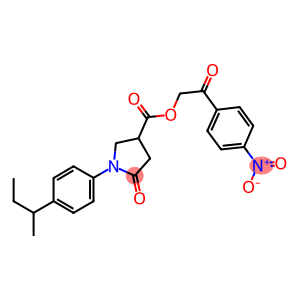 2-{4-nitrophenyl}-2-oxoethyl 1-(4-sec-butylphenyl)-5-oxo-3-pyrrolidinecarboxylate