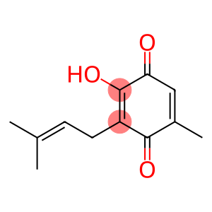 2,5-Cyclohexadiene-1,4-dione, 2-hydroxy-5-methyl-3-(3-methyl-2-buten-1-yl)-