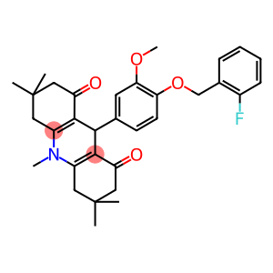 9-{4-[(2-fluorobenzyl)oxy]-3-methoxyphenyl}-3,3,6,6,10-pentamethyl-3,4,6,7,9,10-hexahydro-1,8(2H,5H)-acridinedione