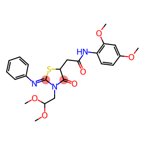 2-[3-(2,2-dimethoxyethyl)-4-oxo-2-(phenylimino)-1,3-thiazolidin-5-yl]-N-(2,4-dimethoxyphenyl)acetamide