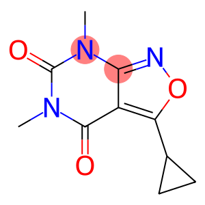 Isoxazolo[3,4-d]pyrimidine-4,6(5H,7H)-dione, 3-cyclopropyl-5,7-dimethyl- (9CI)
