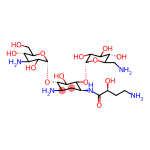 D-Streptamine, o-3-amino-3-deoxy-alpha-D-glucopyranosyl-(1-6)-o-(6-amino-6-deoxy-alpha-D-glucopyranosyl-(1-4))-N(sup 3)-(4-amino-2-hydroxybutyryl)-2-deoxy-