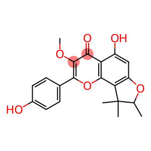(-)-8,9-Dihydro-5-hydroxy-2-(4-hydroxyphenyl)-3-methoxy-8,9,9-trimethyl-4H-furo[2,3-h]-1-benzopyran-4-one