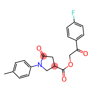 2-(4-fluorophenyl)-2-oxoethyl 1-(4-methylphenyl)-5-oxo-3-pyrrolidinecarboxylate