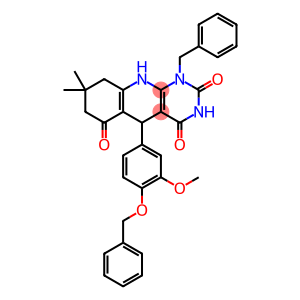 1-benzyl-5-[4-(benzyloxy)-3-methoxyphenyl]-2-hydroxy-8,8-dimethyl-5,8,9,10-tetrahydropyrimido[4,5-b]quinoline-4,6(1H,7H)-dione