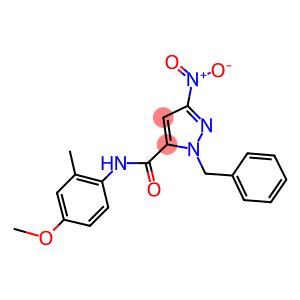 1-benzyl-3-nitro-N-(4-methoxy-2-methylphenyl)-1H-pyrazole-5-carboxamide