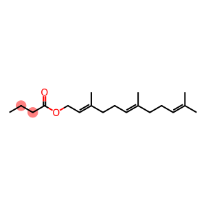 Butanoic acid, (2E,6E)-3,7,11-trimethyl-2,6,10-dodecatrienyl ester