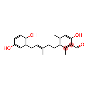 Benzaldehyde, 3-[(3E)-5-(2,5-dihydroxyphenyl)-3-methyl-3-penten-1-yl]-6-hydroxy-2,4-dimethyl-