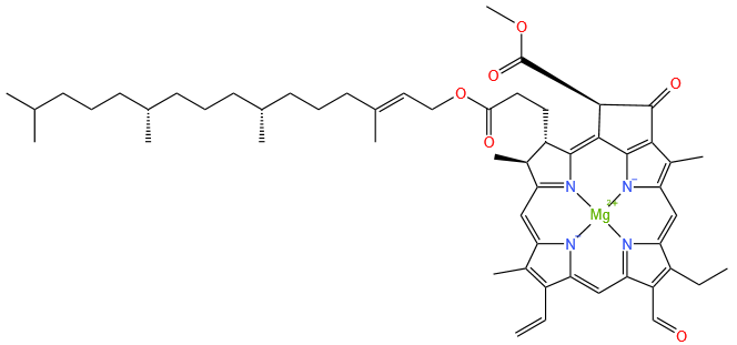 magnesium (3S,4S)-9-ethenyl-14-ethyl-13-formyl-21-(methoxycarbonyl)-4,8,18-trimethyl-20-oxo-3-(3-oxo-3-{[(2E)-3,7,11,15-tetramethylhexadec-2-en-1-yl]oxy}propyl)-23,25-didehydrophorbine-23,25-diide