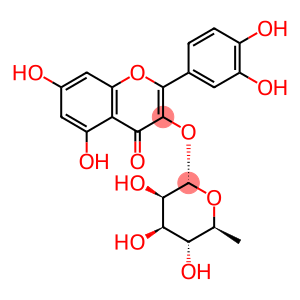 2-(3,4-dihydroxyphenyl)-5,7-dihydroxy-4-oxo-4H-chromen-3-yl (5xi)-6-deoxy-alpha-L-lyxo-hexopyranoside