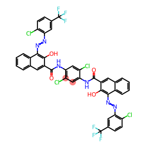 4-[2-chloro-5-(trifluoromethyl)phenyl]azo-N-[2,5-dichloro-4-[[4-[2-chloro-5-(trifluoromethyl)phenyl]azo-3-hydroxy-naphthalene-2-carbonyl]amino]phenyl]-3-hydroxy-naphthalene-2-carboxamide