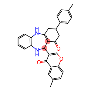 11-(6-methyl-4-oxo-4H-chromen-3-yl)-3-(4-methylphenyl)-2,3,4,5,10,11-hexahydro-1H-dibenzo[b,e][1,4]diazepin-1-one