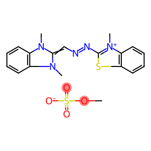 1,3-dimethyl-2-{[(3-methyl-1,3-benzothiazol-2(3H)-ylidene)hydrazinylidene]methyl}-1H-benzimidazol-3-ium methyl sulfate