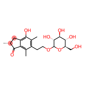 1H-Inden-1-one, 6-[2-(β-D-glucopyranosyloxy)ethyl]-2,3-dihydro-4-hydroxy-2,5,7-trimethyl-, (2R)-