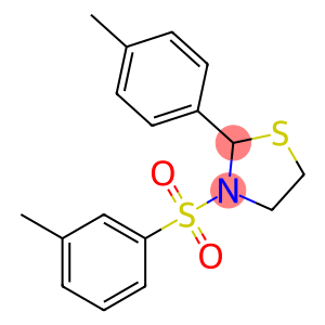 Thiazolidine, 2-(4-methylphenyl)-3-[(3-methylphenyl)sulfonyl]- (9CI)