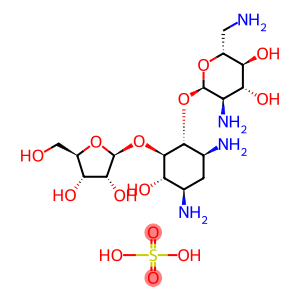 Streptamine, O-2,6-diamino-2,6-dideoxy-alpha-D-glucopyranosyl-(1-4)-O-(beta-D-ribofuranosyl-(1-5))-2-deoxy-, sulfate