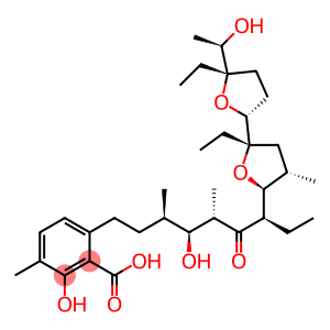 6-[(3R,4S,5S,7R)-7-[(2S,2'R,4S,5S,5'S)-2,5'-Diethyloctahydro-5'-[(R)-1-hydroxyethyl]-4-methyl[2,2'-bifuran]-5-yl]-4-hydroxy-3,5-dimethyl-6-oxononyl]-2-hydroxy-3-methylbenzoic acid