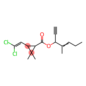 1-乙炔基-2-甲基戊-2-烯基(RS)-2,2-二甲基-3-(2,2-二氯乙烯基)环丙烷羧酸酯