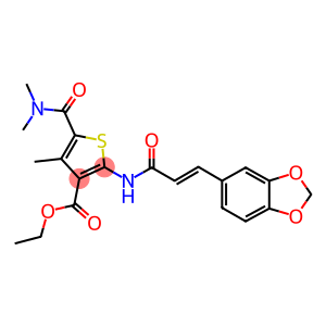 ethyl 2-{[3-(1,3-benzodioxol-5-yl)acryloyl]amino}-5-[(dimethylamino)carbonyl]-4-methyl-3-thiophenecarboxylate
