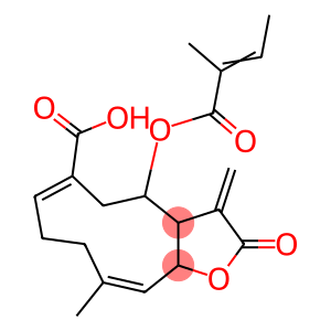 Cyclodeca[b]furan-6-carboxylic acid, 2,3,3a,4,5,8,9,11a-octahydro-10-methyl-3-methylene-4-[(2-methyl-1-oxo-2-butenyl)oxy]-2-oxo- (9CI)