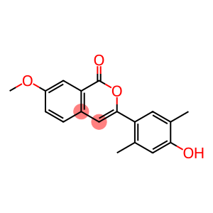 1H-2-Benzopyran-1-one, 3-(4-hydroxy-2,5-dimethylphenyl)-7-methoxy-