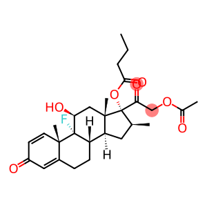 Pregna-1,4-diene-3,20-dione, 21-(acetyloxy)-9-fluoro-11-hydroxy-16-methyl-17-(1-oxobutoxy)-, (11β,16β)- (9CI)