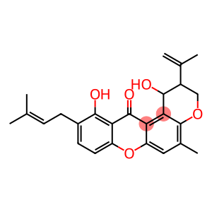 (-)-2,3-Dihydro-1,11-dihydroxy-5-methyl-10-(3-methyl-2-butenyl)-2-(1-methylethenyl)pyrano[3,2-a]xanthen-12(1H)-one