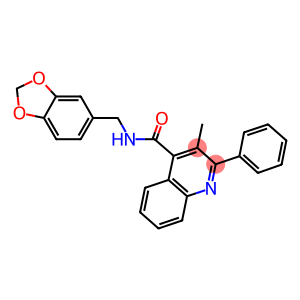 N-(1,3-benzodioxol-5-ylmethyl)-3-methyl-2-phenyl-4-quinolinecarboxamide