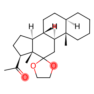 Pregnane-12,20-dione, cyclic 12-(1,2-ethanediyl acetal), (5α)- (9CI)