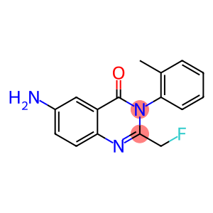 Afloqualone                                           6-Amino-2-(fluoromethyl)-3-(2-methylphenyl)-quinazolin-4-one
