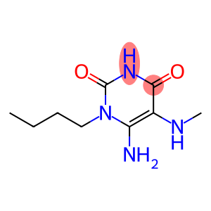 2,4(1H,3H)-Pyrimidinedione, 6-amino-1-butyl-5-(methylamino)- (9CI)