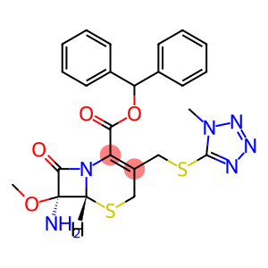 7beta-氨基-7alpha-甲氧基-3-(1-甲基-1H-四唑-5-硫甲基)-8-氧代-5-硫-1-杂氮双环[4.2.0]辛-2-烯-2-甲酸二苯基甲酯