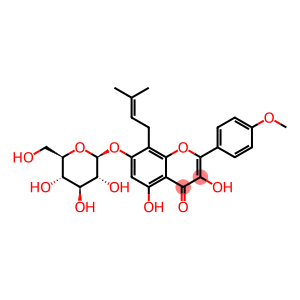 7-(β-D-Glucopyranosyloxy)-3,5-dihydroxy-2-(4-methoxyphenyl)-8-(3-methyl-2-buten-1-yl)-4H-1-benzopyran-4-one