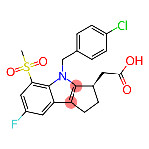 Cyclopent[b]indole-3-acetic acid, 4-[(4-chlorophenyl)methyl]-7-fluoro-1,2,3,4-tetrahydro-5-(methylsulfonyl)-, (3R)-Laropiprant