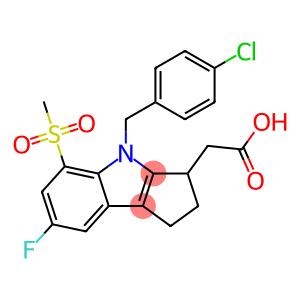 2-(4-(4-Chlorobenzyl)-7-fluoro-5-(methylsulfonyl)-1,2,3,4-tetrahydrocyclopenta[b]indol-3-yl)ac