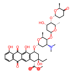1-Naphthacenecarboxylic acid, 2-ethyl-1,2,3,4,6,11-hexahydro-2,5,7-trihydroxy-6,11-dioxo-4-[[2,3,6-trideoxy-4-O-[2,6-dideoxy-4-O-[(2R-trans)-tetrahydro-6-methyl-5-oxo-2H-pyran-2-yl]-α-L-lyxo-hexopyranosyl]-3-(dimethylamino)-α-L-lyxo-hexopyranosyl]oxy]-, methyl ester, [1R-(1α,2β,4β)]-