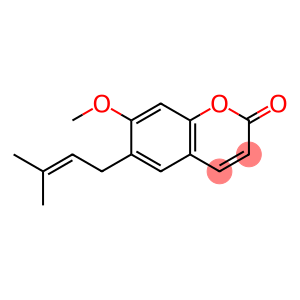 2H-1-Benzopyran-2-one, 7-methoxy-6-(3-methyl-2-buten-1-yl)-