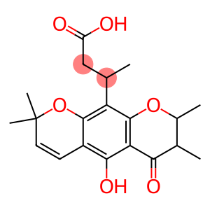 7,8-Dihydro-5-hydroxy-β,2,2,7,8-pentamethyl-6-oxo-2H,6H-benzo[1,2-b:5,4-b']dipyran-10-propanoic acid