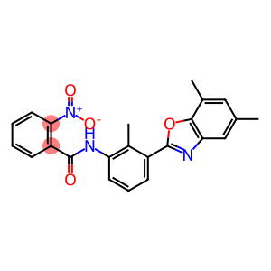 Benzamide, N-[3-(5,7-dimethyl-2-benzoxazolyl)-2-methylphenyl]-2-nitro- (9CI)