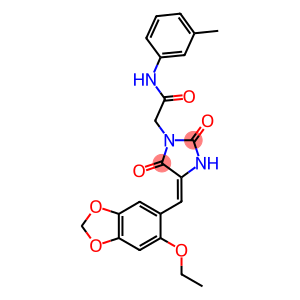 2-{4-[(6-ethoxy-1,3-benzodioxol-5-yl)methylene]-2,5-dioxo-1-imidazolidinyl}-N-(3-methylphenyl)acetamide