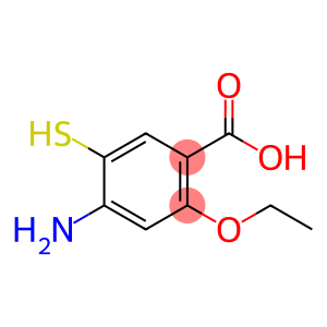 Benzoic acid, 4-amino-2-ethoxy-5-mercapto- (9CI)