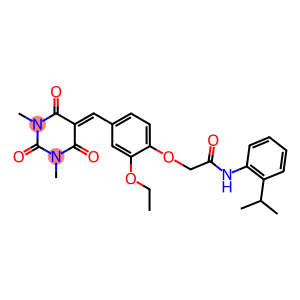 2-{4-[(1,3-dimethyl-2,4,6-trioxotetrahydro-5(2H)-pyrimidinylidene)methyl]-2-ethoxyphenoxy}-N-(2-isopropylphenyl)acetamide