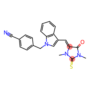 4-({3-[(1,3-dimethyl-5-oxo-2-thioxo-4-imidazolidinylidene)methyl]-1H-indol-1-yl}methyl)benzonitrile