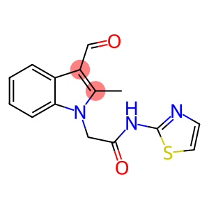 1H-Indole-1-acetamide,3-formyl-2-methyl-N-2-thiazolyl-(9CI)