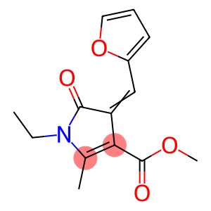 1H-Pyrrole-3-carboxylic acid, 1-ethyl-4-(2-furanylmethylene)-4,5-dihydro-2-methyl-5-oxo-, methyl ester