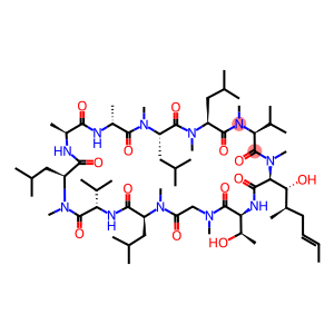 Cyclo[L-alanyl-D-alanyl-N-methyl-L-leucyl-N-methyl-L-leucyl-N-methyl-L-valyl-3-hydroxy-N,4-dimethyl-L-2-amino-6-octenoyl-L-threonyl-N-methylglycyl-N-methyl-L-leucyl-L-valyl-N-methyl-L-leucyl]
